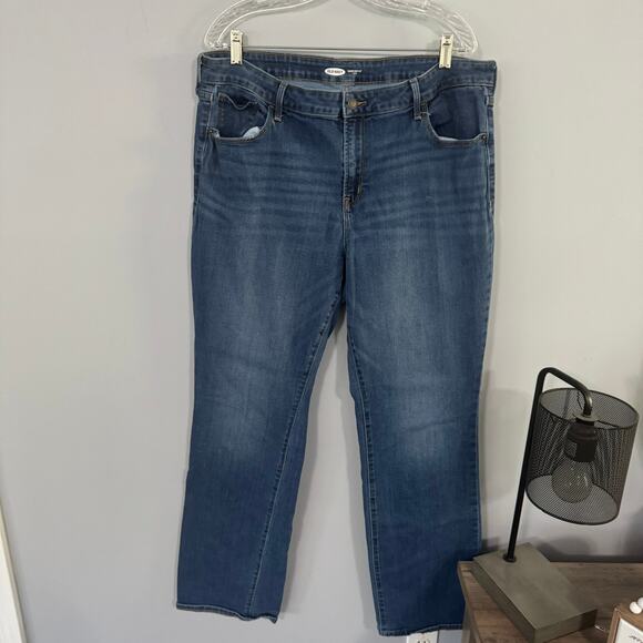 Old Navy Kicker Boot Cut Midrise Jeans Women's Plus Size 18 W LONG / TALL - Picture 1 of 7